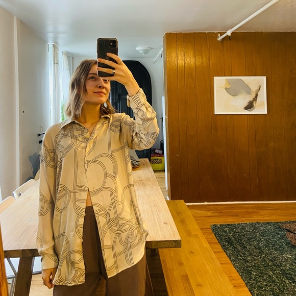 Silky Button Up Shirt - Picture 2 of 2